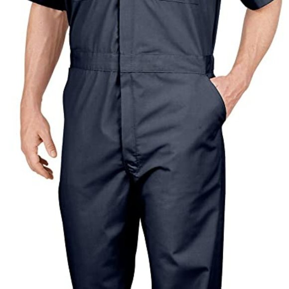 Dickies Men's Short Sleeve Coverall, Sz: L Tall, Dark Navy - Picture 3 of 3
